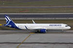 Aegean Airlines, SX-NAH, Airbus A321-271NX, msn: 10844, 16.Januar 2023, ZRH Zürich, Switzerland.