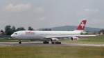 Swiss Airbus A340-313X HB-JMA am Start in Zrich-Kloten (13.7.10)