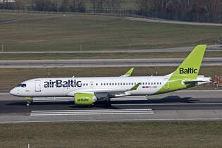 Air Baltic, YL-ABF, Airbus A220-371, msn: 55133, 21.Februar 2025, ZRH Zrich, Switzerland.