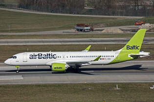 Air Baltic, YL-ABU, Airbus A220-371, msn: 55264, 21.Februar 2025, ZRH Zrich, Switzerland.