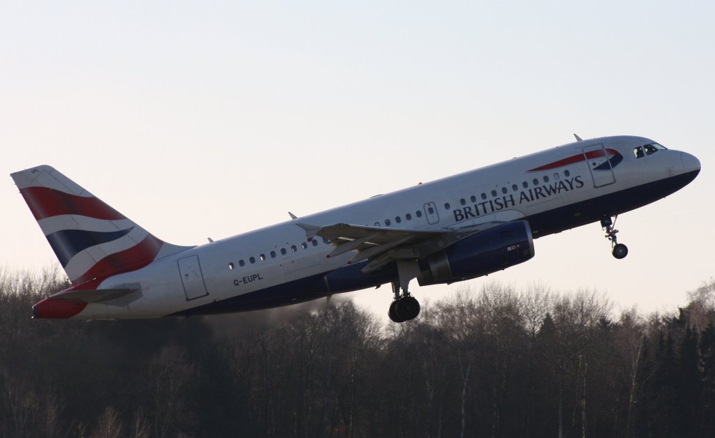 British Airways,G-EUPL,(c/n 1239),Airbus A319-131,15.01.2012,HAM-EDDH,Hamburg,Germany