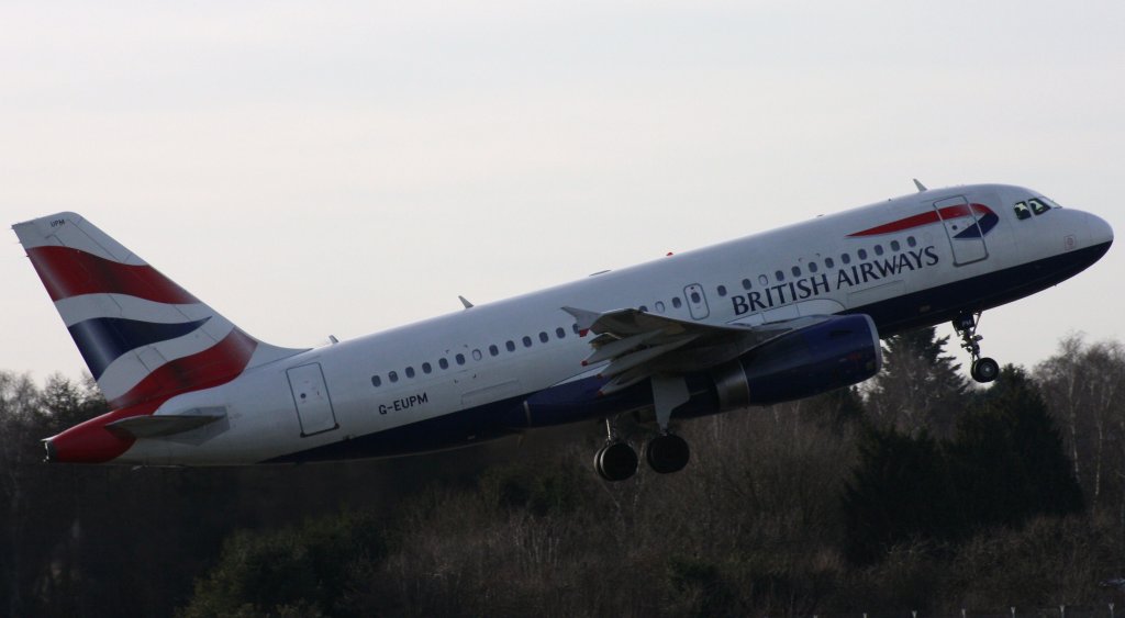 British Airways,G-EUPM,(c/n 1258),Airbus A319-131,14.01.2012,HAM-EDDH,Hamburg,Germany