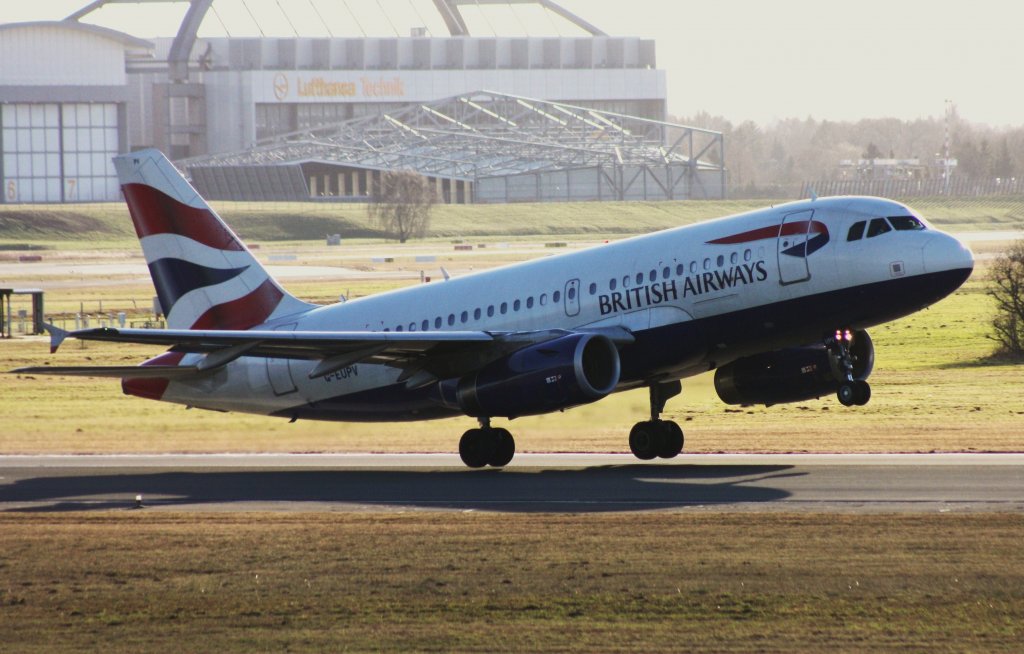 British Airways,G-EUPV,(c/n1423),Airbus A319-131,02.02.2013,HAM-EDDH,Hamburg,Germany