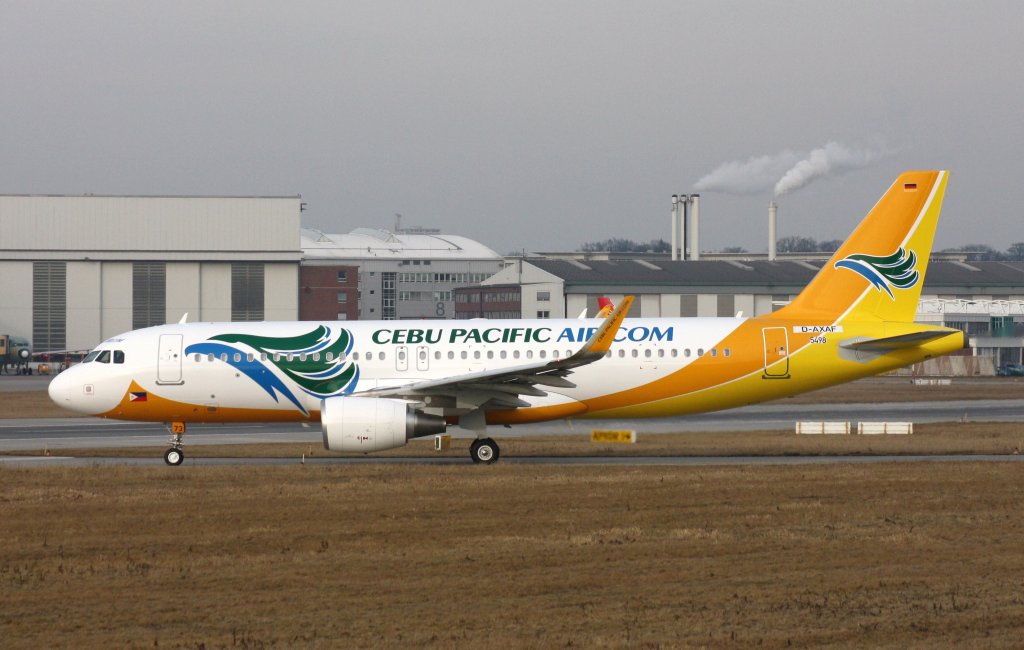 Cebu Pacific Airlines,D-AXAF,Reg.RP-C3273),Airbus A320-214(SL),27.02.2013,XFW-EDHI,Hamburg-Finkenwerder,Germany