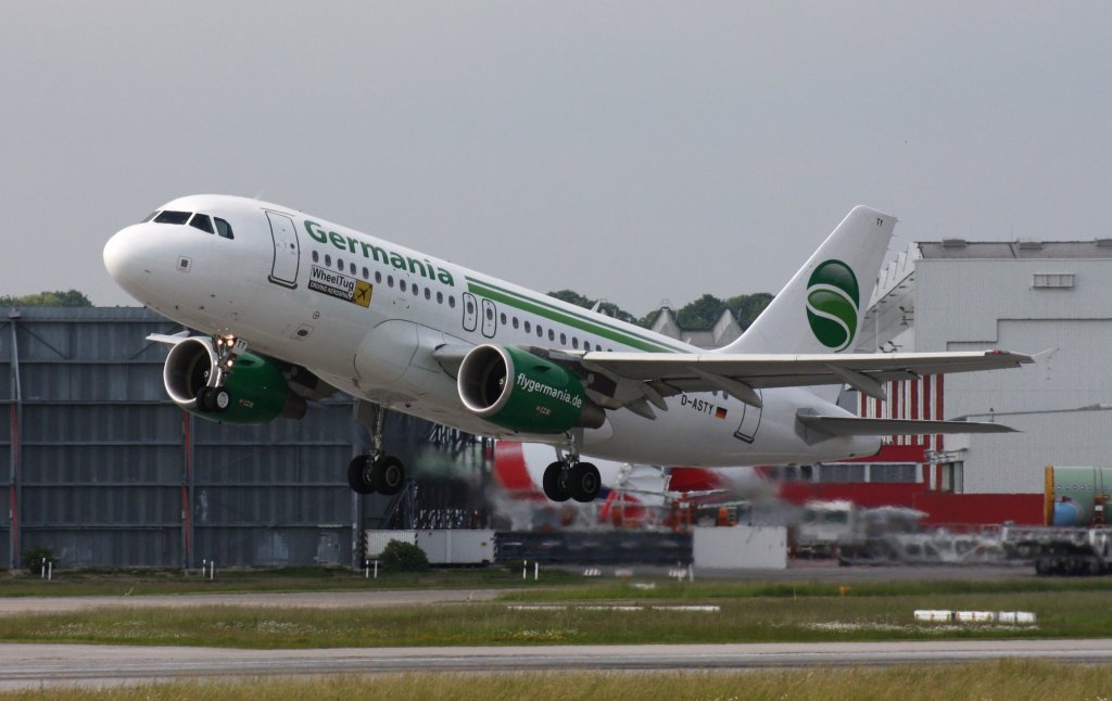 Germania,D-ASTY,(c/n3407),Airbus A319-112,10.06.2013,XFW-EDHI,Hamburg-Finkenwerder,Germany