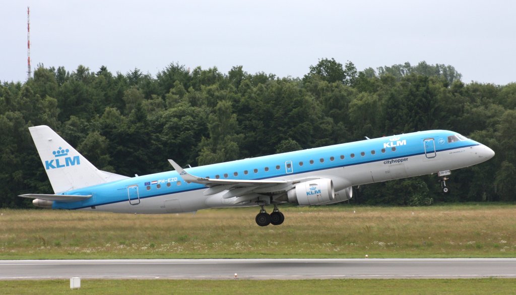 KLM Cityhopper,PH-EZD,(c/n19000279),Embraer ERJ 190-100,29.06.2013,HAM-EDDH,Hamburg,Germany