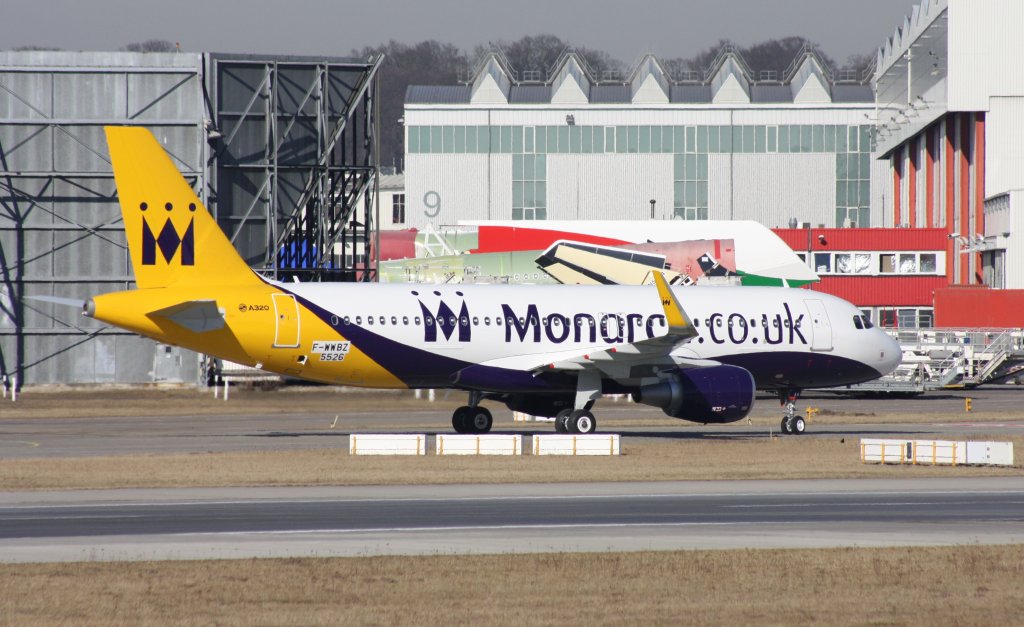 Monarch Airlines,F-WWBZ,Reg.ZBAA,(c/n5526),Airbus A320-214(SL),05.03.2013,XFW-EDHI,Hamburg-Finkenwerder,Germany