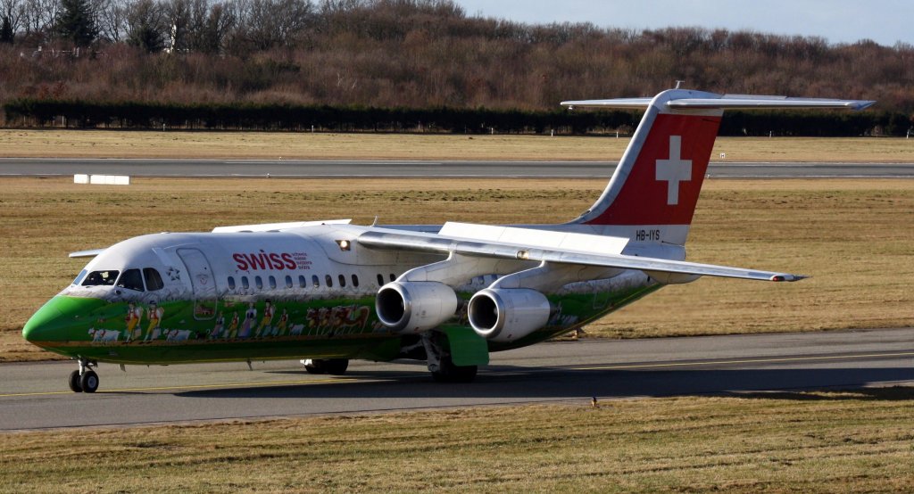 Swiss,HB-IYS,(c/nE3381),British Aerospace AvroRJ100,02.02.2013,HAM-EDDH,Hamburg,Germany