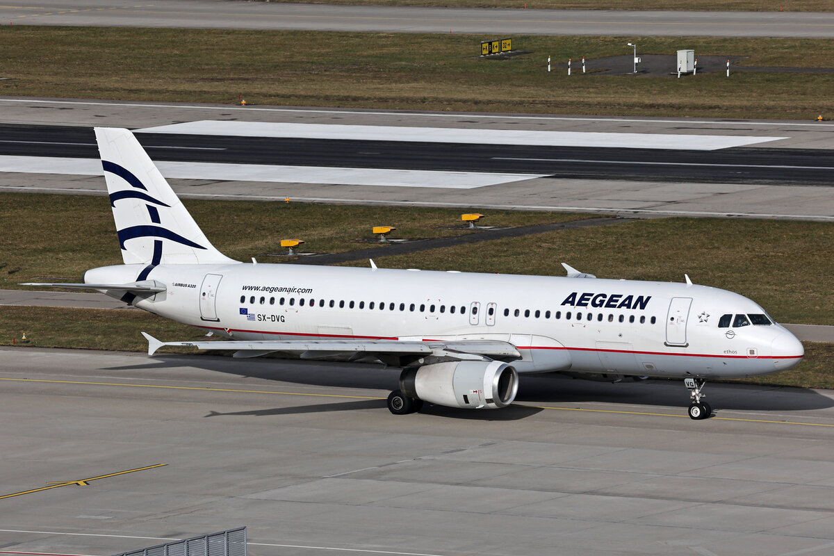 Aegean Airlines, SX-DVG, Airbus A320-232, msn: 3033,  Ethos , 24.Januar 2025, ZRH Zürich, Switzerland.