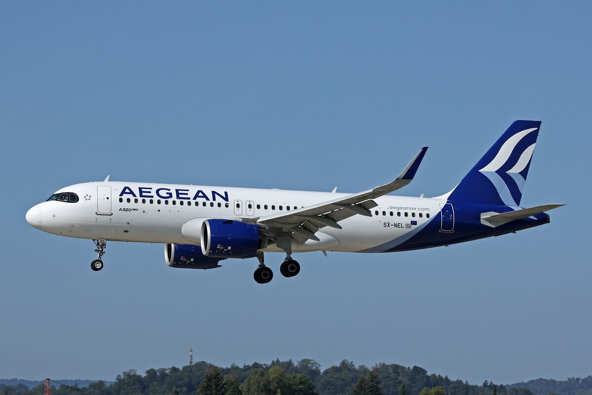 Aegean Airlines, SX-NEL, Airbus A320-271N, msn: 11399, 23.August 2024, ZRH Zürich, Switzerland.