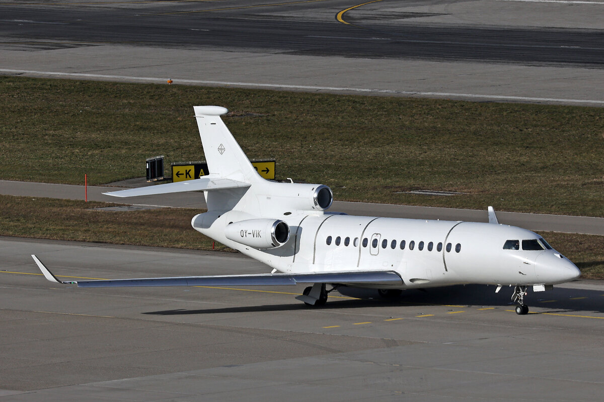 Air Alsie, OY-VIK, Dassault Falcon 7X, msn: 085, 24.Januar 2025, ZRH Zürich, Switzerland.