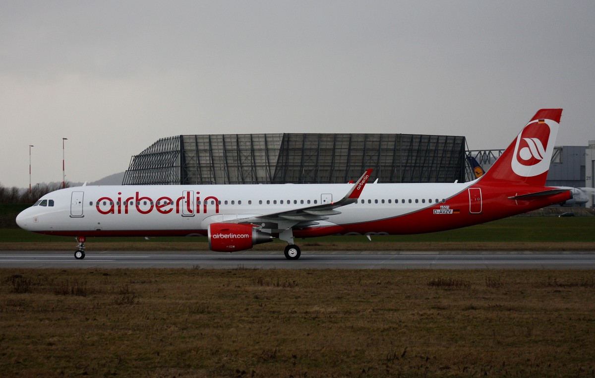 Air Berlin,D-AVZV,Reg.D-ABCO,(c/n 6501),Airbus A321-211(SL),24.02.2015,XFW-EDHI,Hamburg-Finkenwerder,Germany