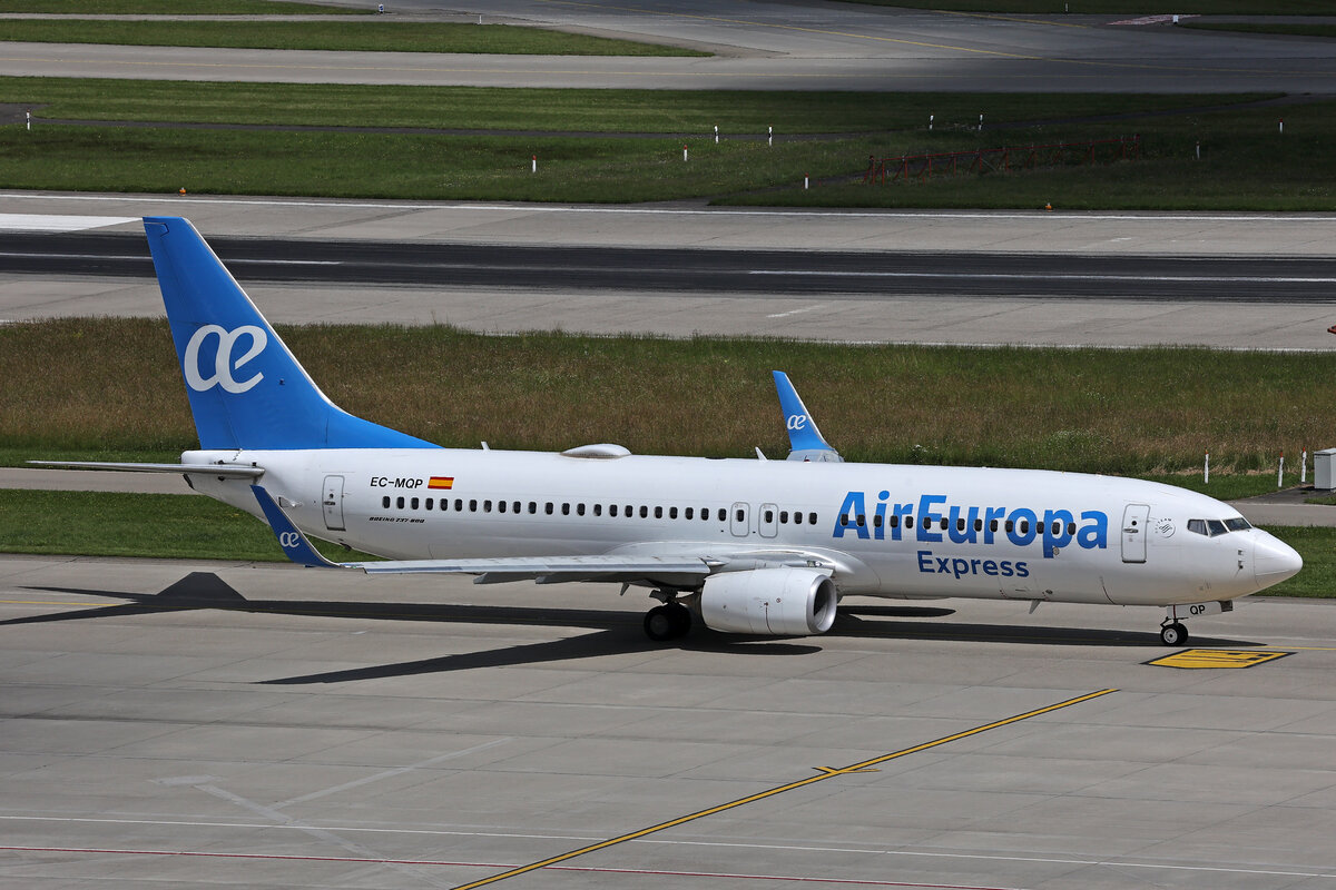 Air Europa, EC-MQP, Boeing B737-85P, msn: 60588/6554, 16.Juni 2024, ZRH Zürich, Switzerland.