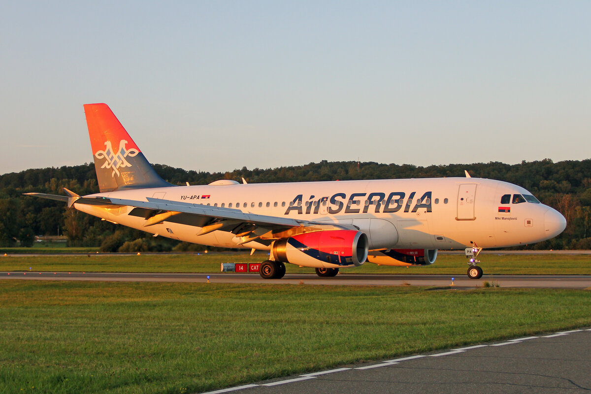 Air Serbia, YU-APA, Airbus A319-132, msn: 2277,  Miki Manojlovic , 23.August 2024, ZRH Zürich, Switzerland.