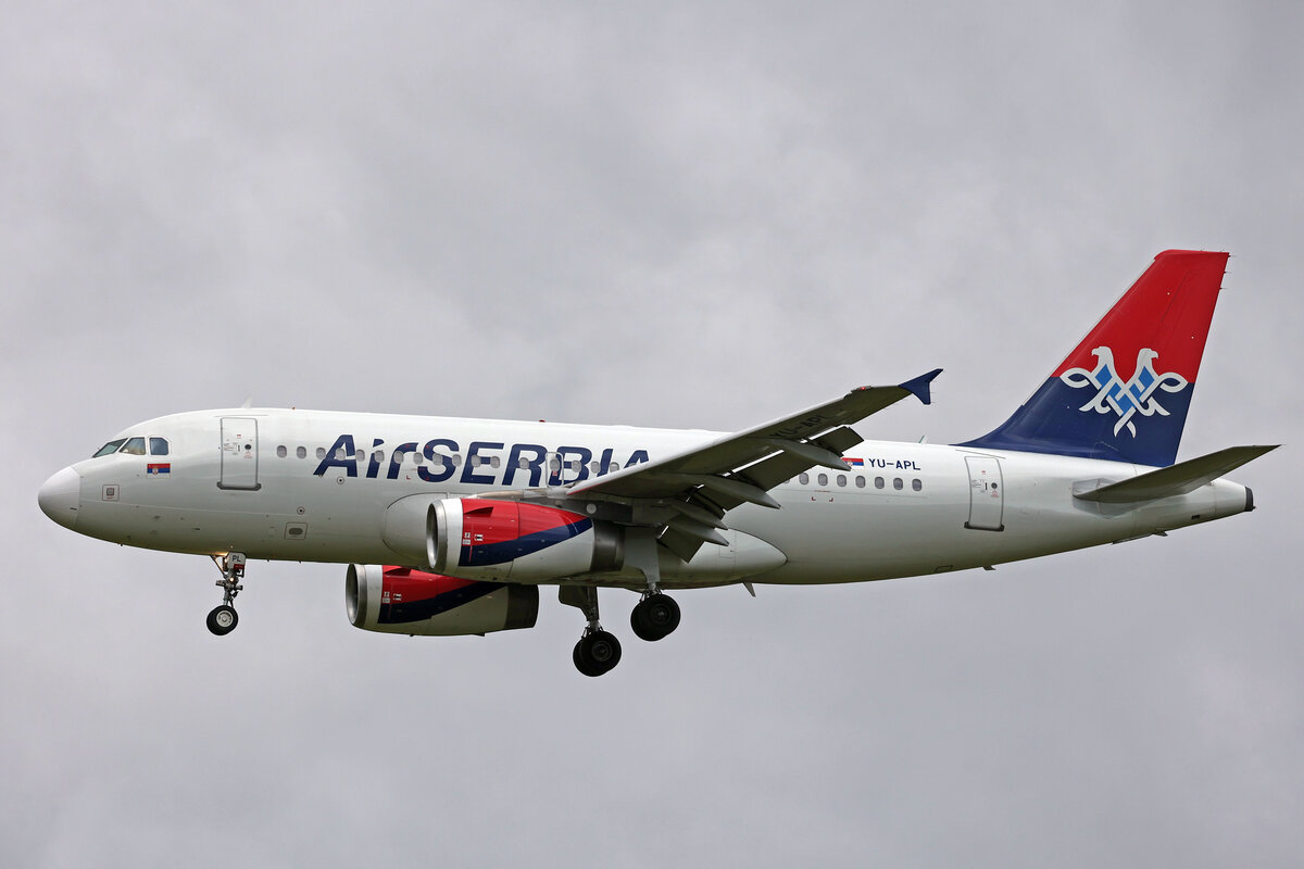 Air Serbia, YU-APL, Airbus A319-132, msn: 4282, 15.Juni 2024, ZRH Zürich, Switzerland.