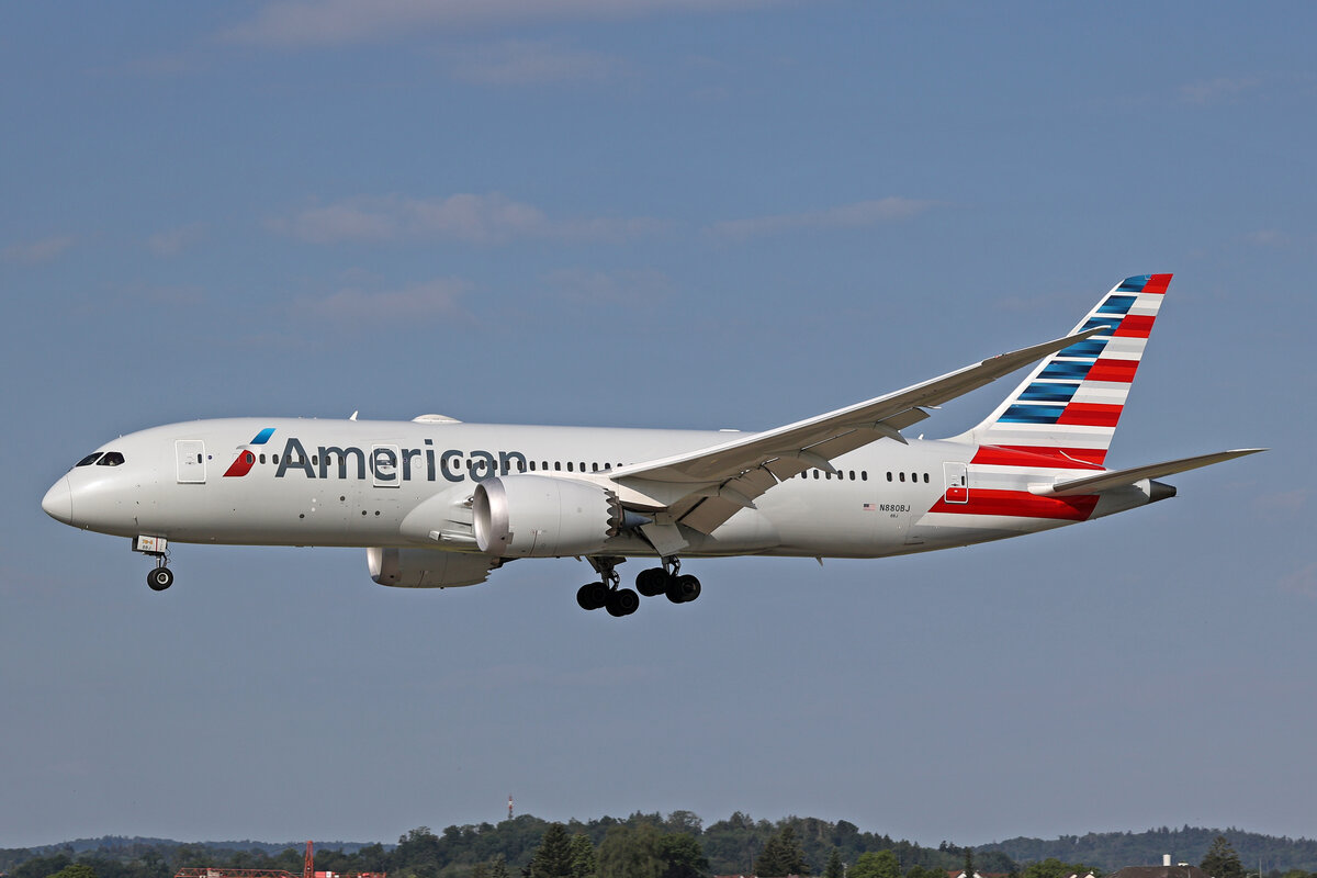 American Airlines, N880BJ, Boeing B787-8, msn: 66000/1099, 13.Juni 2024, ZRH Zürich, Switzerland.