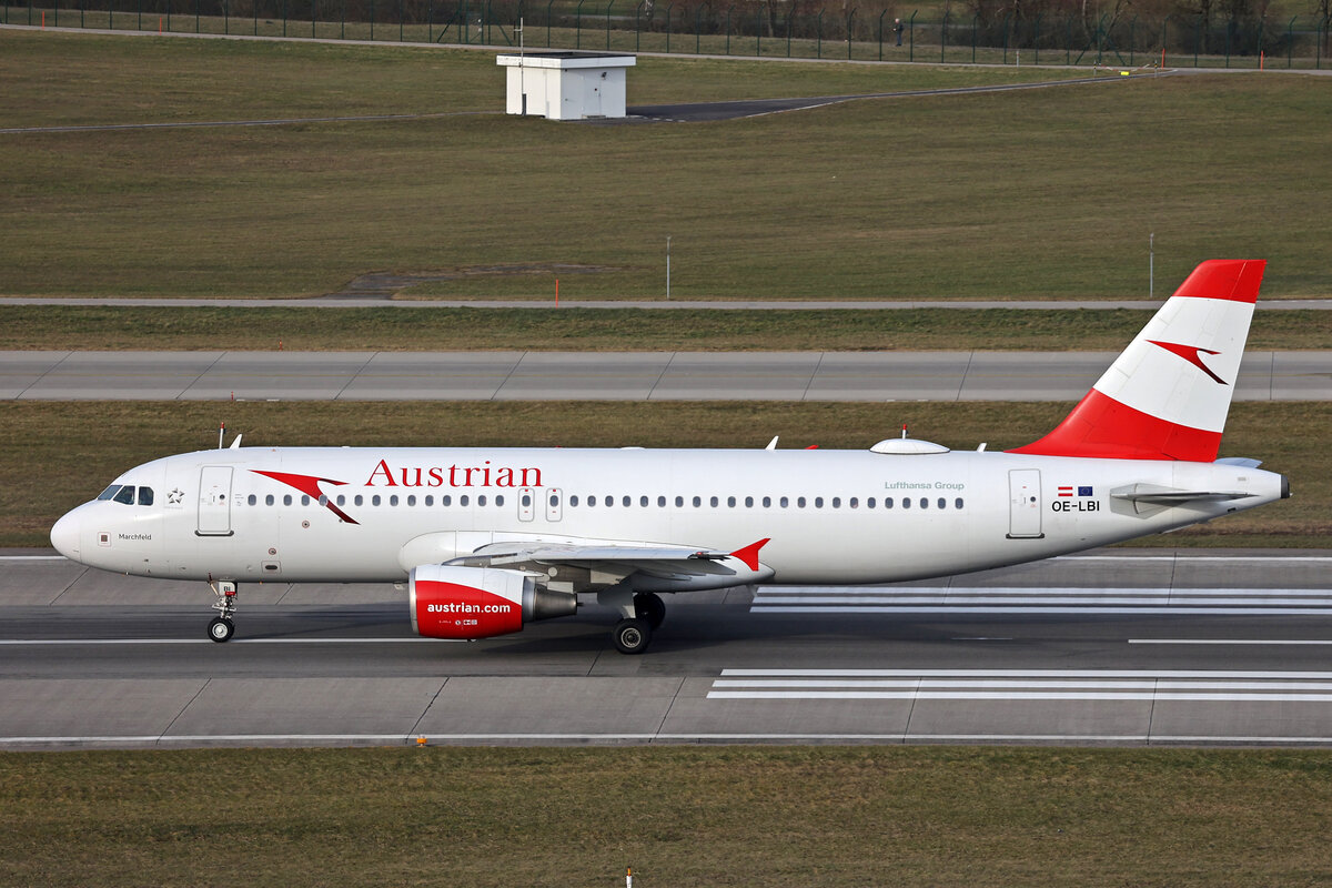 Austrian Airlines, OE-LBI, Airbus A320-214, msn: 1937,  Marchfeld , 24.Januar 2025, ZRH Zürich, Switzerland.