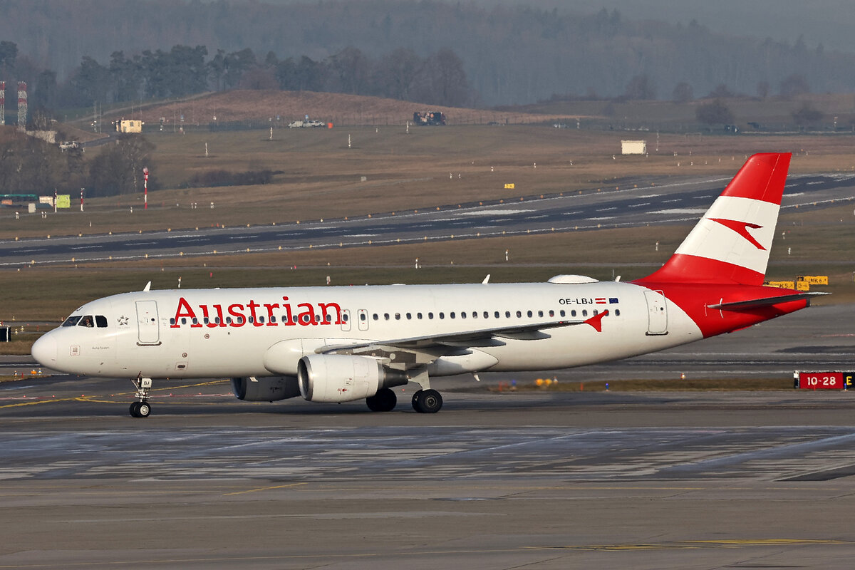 Austrian Airlines, OE-LBJ, Airbus A320-214, msn: 1553,  Hohe Tauern , 24.Januar 2025, ZRH Zürich, Switzerland.