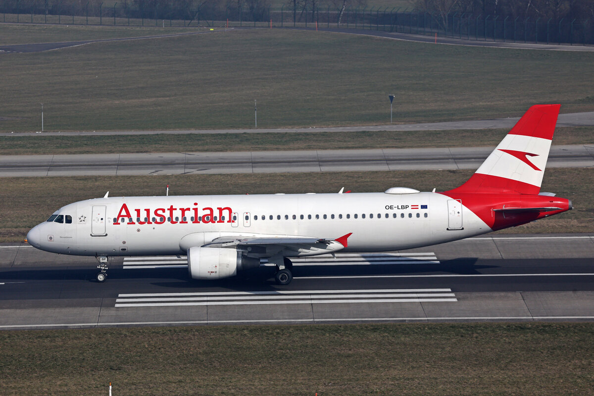 Austrian Airlines, OE-LBP, Airbus A320-214, msn: 797,  Neusiedlersee , 21.Februar 2025, ZRH Zürich, Switzerland.