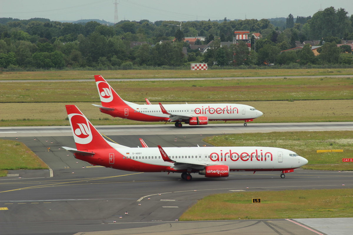   B737-800, D-ABMQ, Airberlin,
B737-800 D-ABBT, Airberlin, Düsseldorf, 20.6.2014