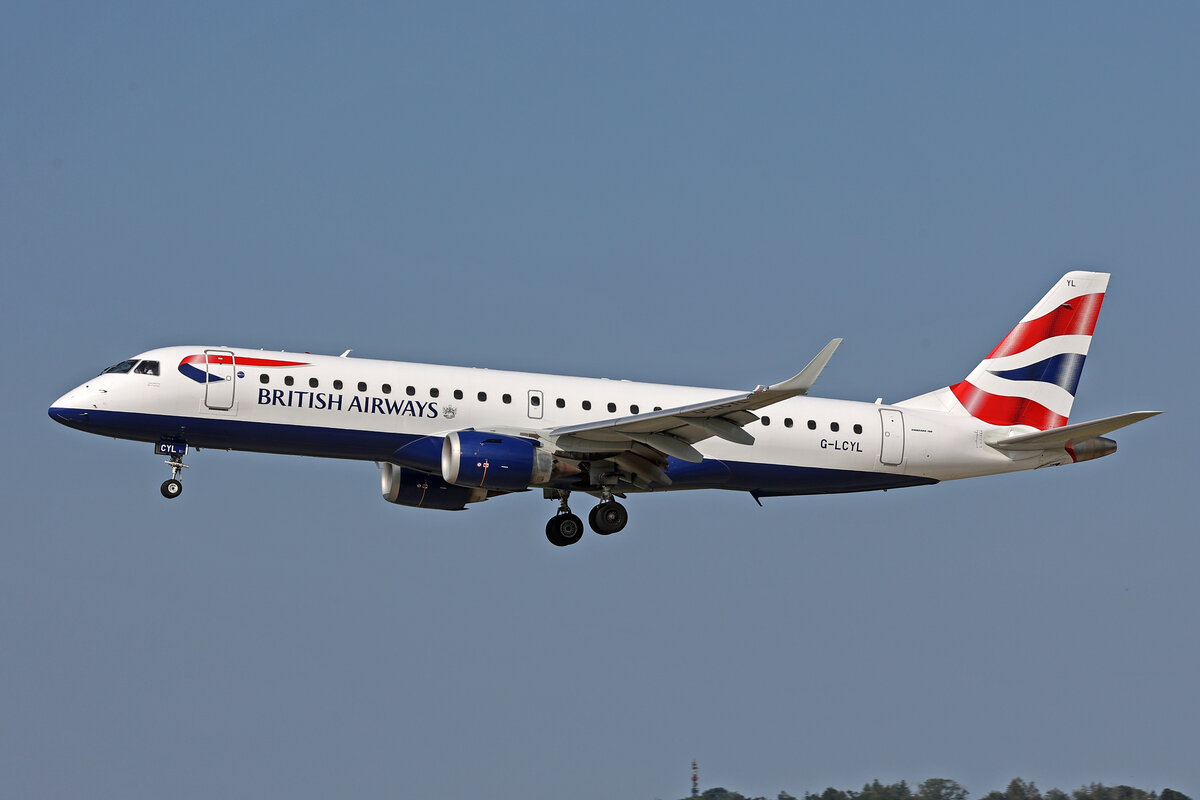 BA CityFlyer, G-LCYL, Embraer ERJ-190LR, msn: 19000346, 13.Juni 2024, ZRH Zürich, Switzerland.