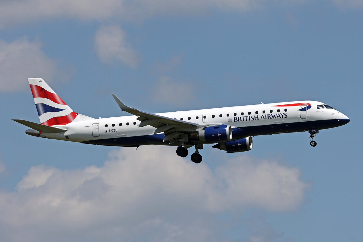 BA CityFlyer, G-LCYU, Embraer ERJ-190LR, msn: 19000674, 13.Juni 2024, ZRH Zürich, Switzerland.