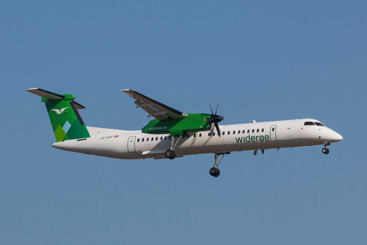 Bombardier Dash 8 Q400, Wideroe (LN-WDF), Hamburg, 08.03.2025