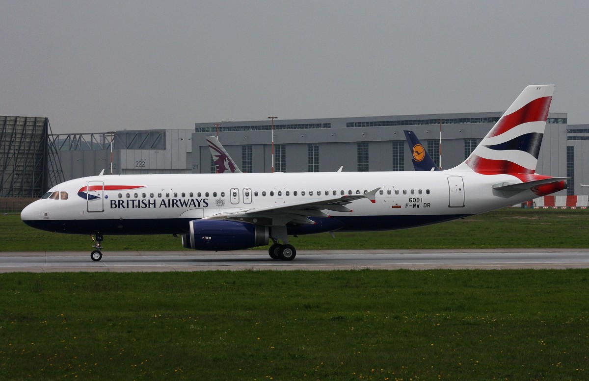 British Airways,F-WWDR,Reg.G-EUYV,(c/n6091),Airbus A320-232,22.04.2014,XFW-EDHI,Hamburg-Finkenwerder,Germany