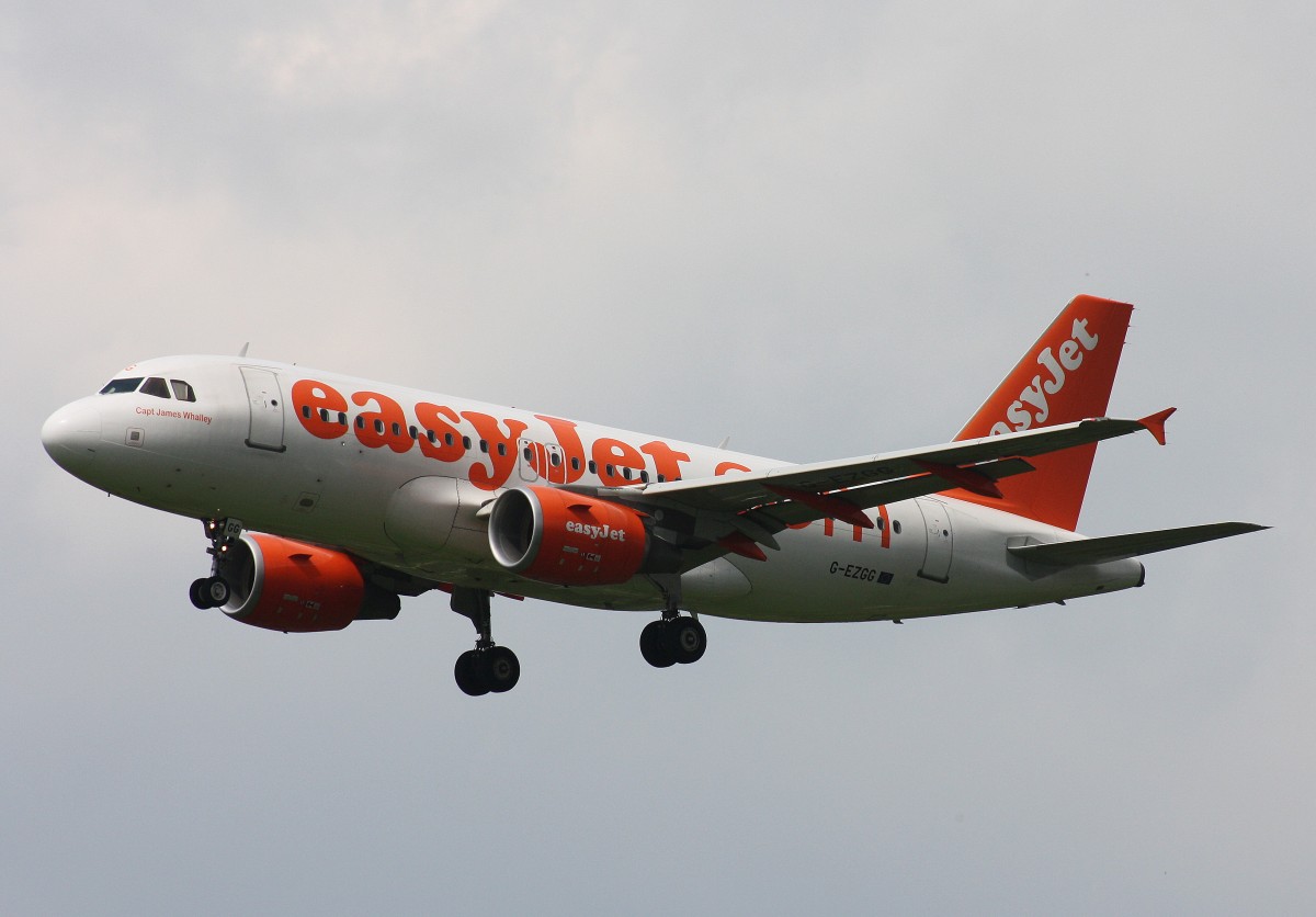 EasyJet,G-EZGG,(c/n 4640),Airbus A319-111,28.06.2014,HAM-EDDH,Hamburg,Germany(Sticker:Capt.James Whalley)