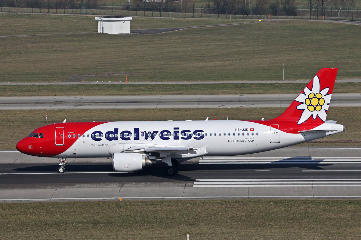 Edelweiss Air, HB-JJK, Airbus A320-214, msn: 1692,  Sorebois , 21.Februar 2025, ZRH Zürich, Switzerland.