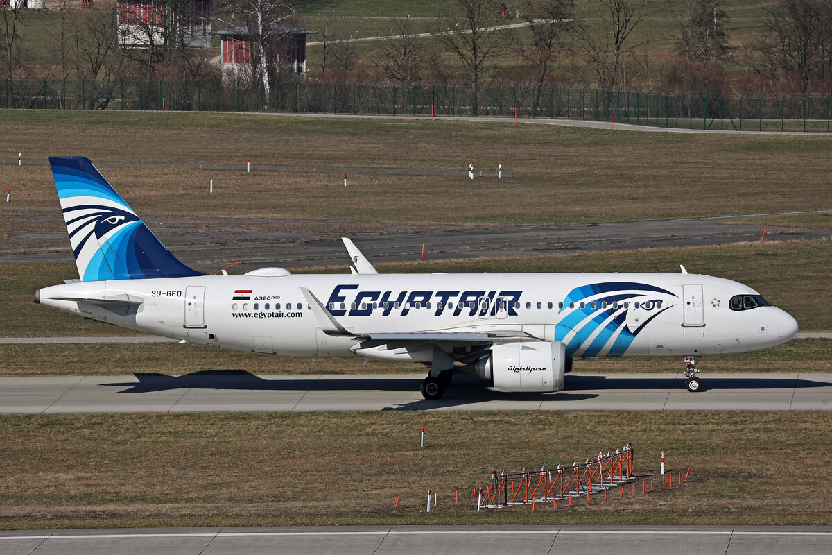 EgyptAir, SU-GFO, Airbus A320-251N, msn: 10039, 08.März 2025, ZRH Zürich, Switzerland.