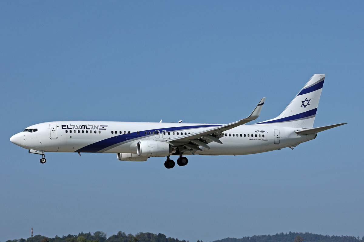 El Al Israel Airlines, 4X-EHA, Boeing B737-958ER, msn: 41552/4632, 23.August 2024, ZRH Zürich, Switzerland.