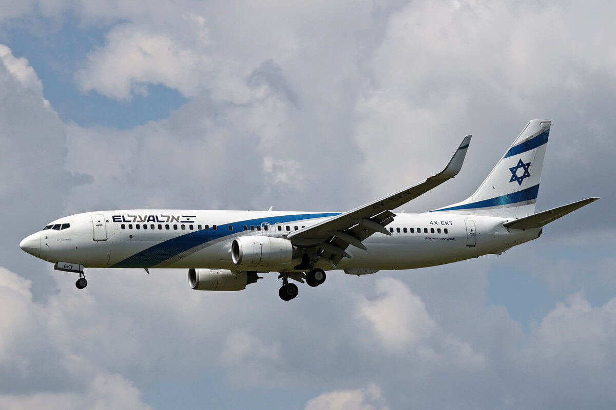 EL AL Israel Airlines, 4X-EKT, Boeing B737-8BK, msn: 33030/1968, 13.Juni 2024, ZRH Zürich, Switzerland.