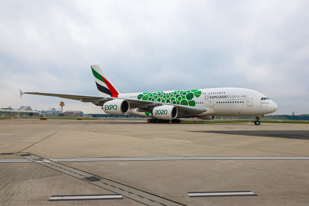 Emirates - Airbus A380-800 - A6-EOW - Hamburg Airport - Expo 2000 Grün Lackierung - 06.11.2021