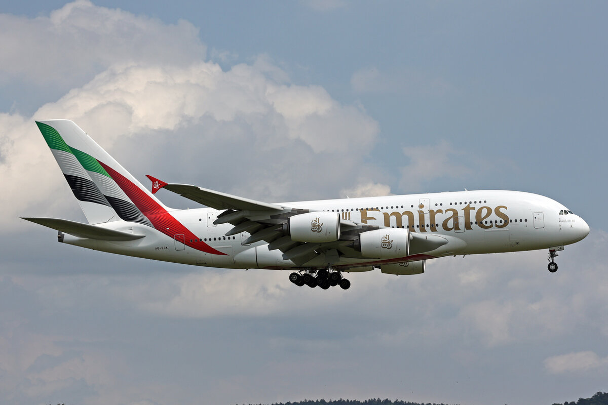 Emirates Airlines, A6-EOK, Airbus A380-861, msn: 184, 07.Juni 2024, ZRH Zürich, Switzerland.