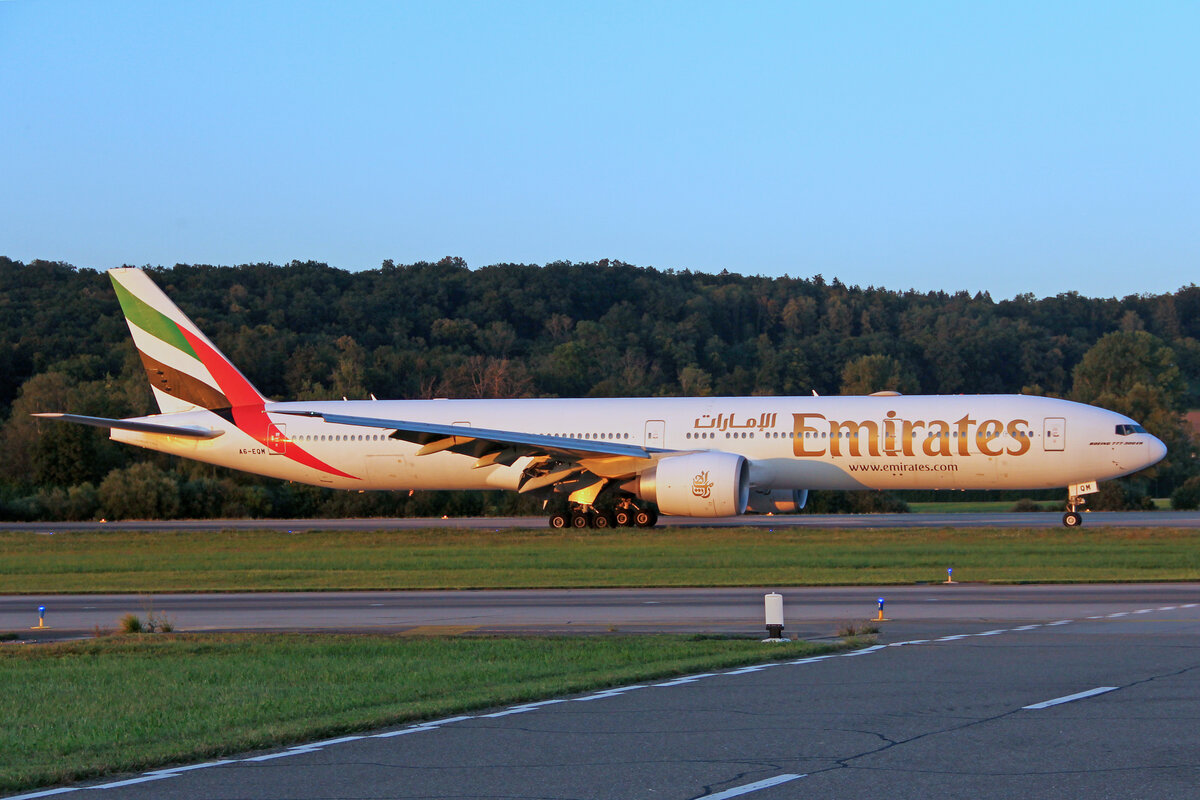 Emirates Airlines, A6-EQM, Boeing B777-31HER, msn: 42361/1562, 23.August 2024, ZRH Zürich, Switzerland.