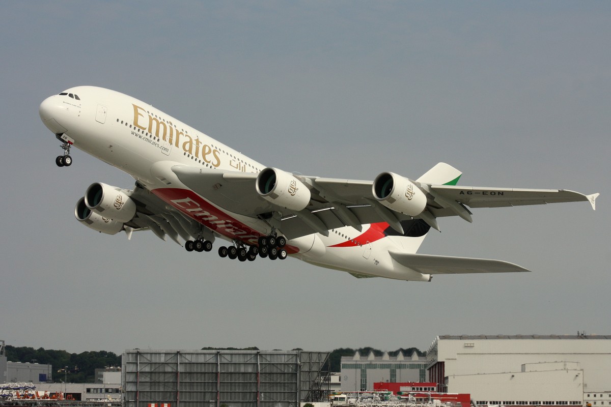 Emirates,F-WWAK,Reg.A6-EON,(c/n 0188),Airbus A380-861,24.07.2015,XFW-EDHI,Hamburg-Finkenwerder,Germany