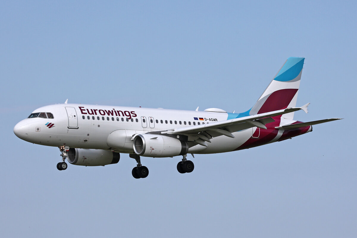 Eurowings, D-AGWR, Airbus A319-132, msn: 4285, 13.Juni 2024, ZRH Zürich, Switzerland.