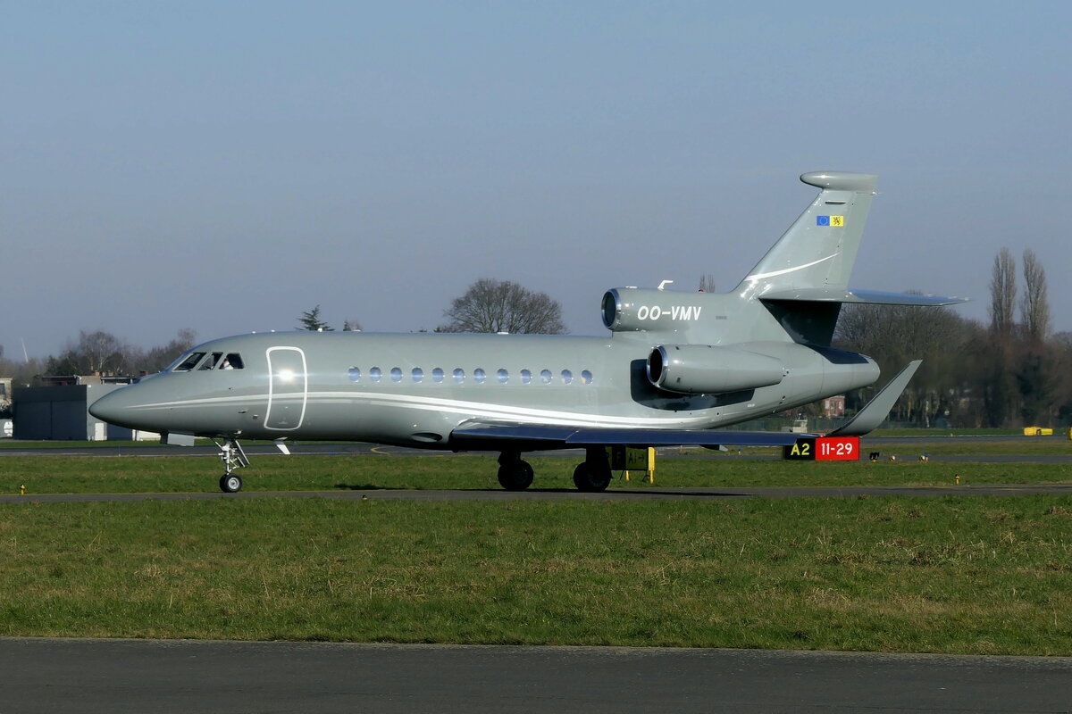 Flying Service OO-VMV Dassault Falcon 900LX Antwerp Airport. 18-02-2025