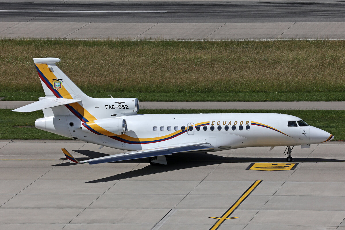 Fuerza Aérea Ecuatoriana - Ecuatorian Air Force, FAE-052, Dassault 7X, msn: 185, 16.Juni 2024, ZRH Zürich, Switzerland.