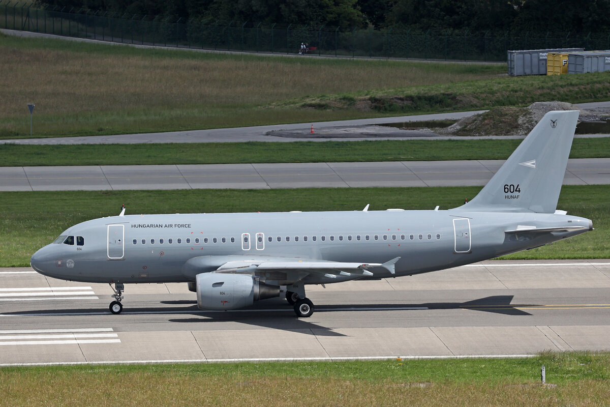 Hungarian Air Force - Magyar Légierö, 604, Airbus A319-112, msn: 3604, 16.Juni 2024, ZRH Zürich, Switzerland.