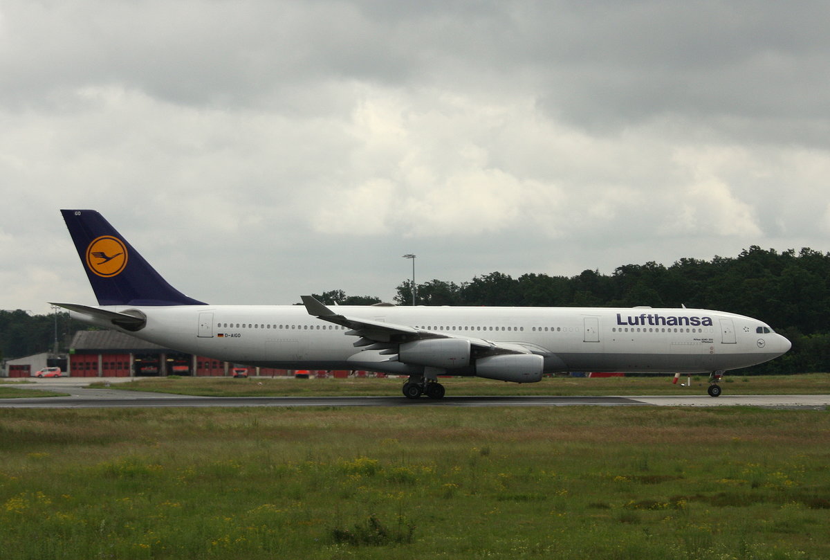 Lufthansa,D-AIGO,(c/n 233),Airbus A340-313X,14.06.2016,FRA-EDDF,Frankfurt,Germany(Name: Offenbach)