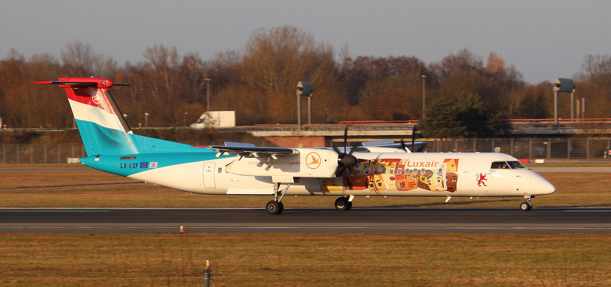 Luxair ,LX-LGF ,MSN 4349,De Havilland Canada DHC-8 402, 07.03.2025,HAM-EDDH, Hamburg 
Stand Speak RiseUp! livery 