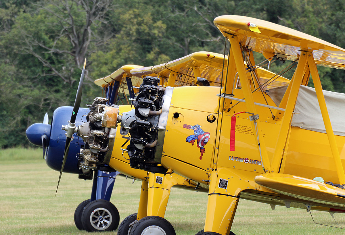 Private A-75N1, Quax N2S-3, PT-17 Kaydet, N67193, D-EQXL, D-EDLL, Boeing Stearman, Flugplatz Bienenfarm, 05.07.2024