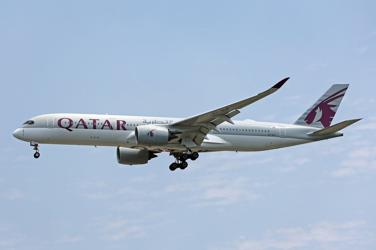 Qatar Airways, A7-ALF, Airbus A350-941, msn: 011, 10.Juli 2024, MXP Milano Malpensa, Italy.