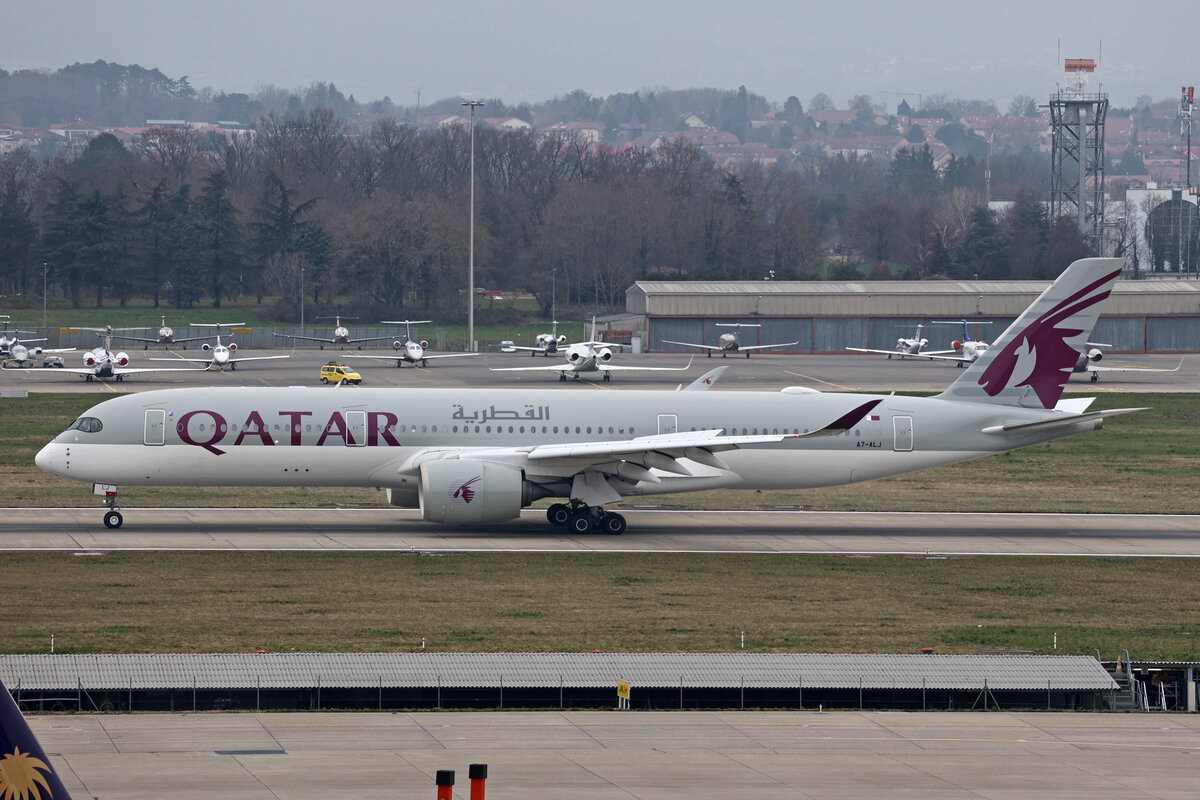 Qatar Airways, A7-ALJ, Airbus A350-941, msn: 025, 09.März 2024, GVA Genève, Switzerland.