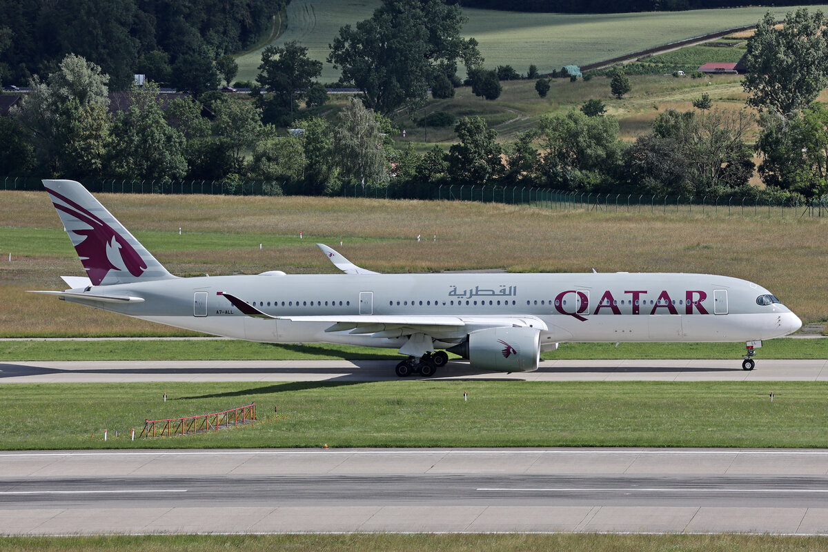 Qatar Airways, A7-ALL, Airbus A350-941, msn: 036, 16.Juni 2024, ZRH Zürich, Switzerland.