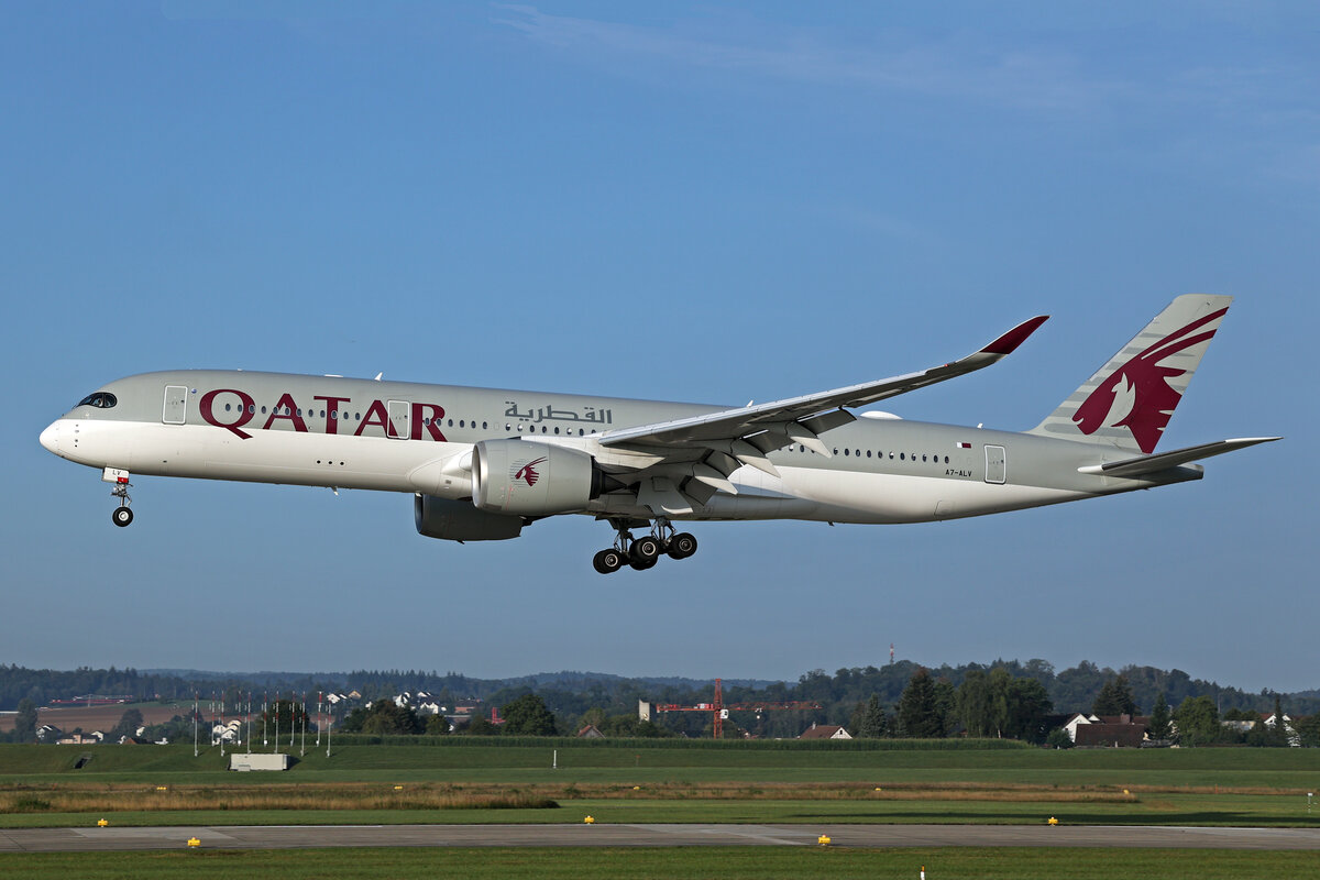 Qatar Airways, A7-ALV, Airbus A350-941, msn: 106, 23.August 2024, ZRH Zürich, Switzerland.