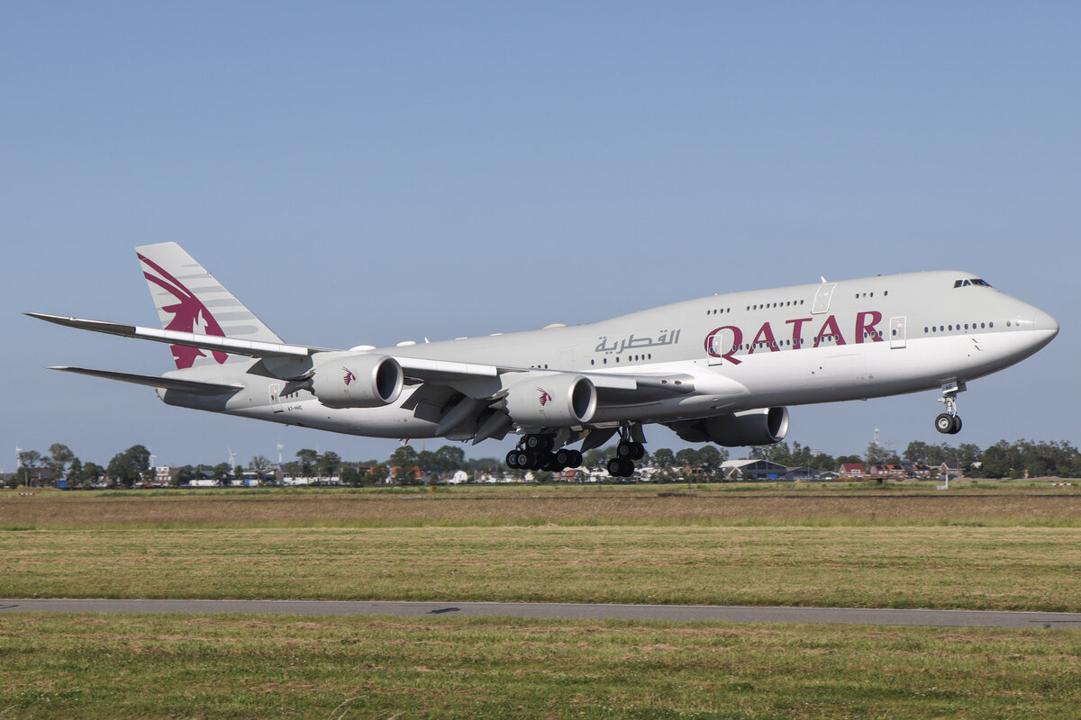 Qatar Amiri Flight Boeing 747-8 A7-HHE in Amsterdam am 23.06.2024