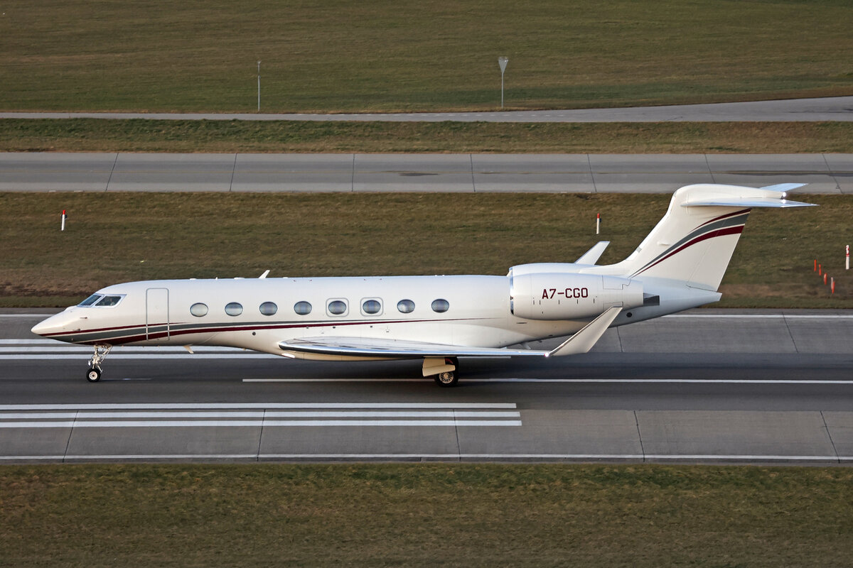 Qatar Executive, A7-CGO, Gulfstream G650ER, msn: 6497, 24.Januar 2025, ZRH Zürich, Switzerland.